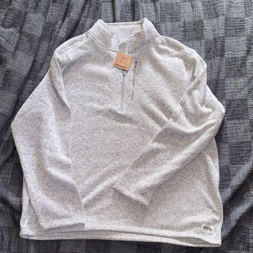 Bauer Men's Light Gray Zip-Up Sweater